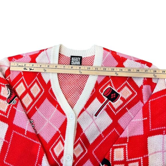 DC Comics Harley Quinn Diamond Cardigan Size XS - Picture 9 of 11